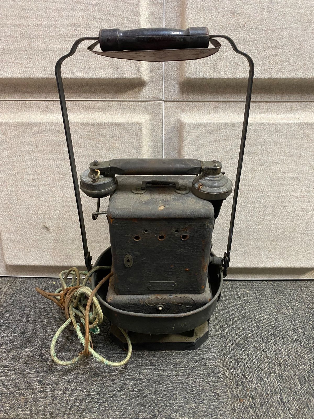 K 電話機 諏訪工業株式会社 特許S.P.電話機 大正 ジャンク 昭和 レトロ アンティーク インテリア 置物
