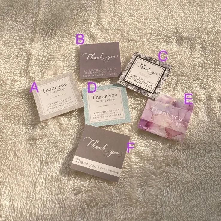 ☆サンキューカード 40枚 ☆A サンクスカード おしゃれ(裏柄入り