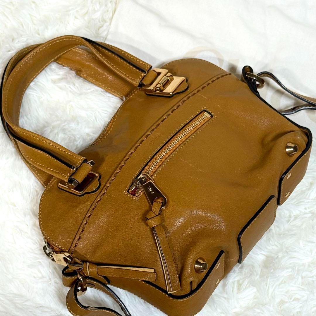 Chloe クロエ Angie金ロゴ2wayレザーハンドバッグ トートバック