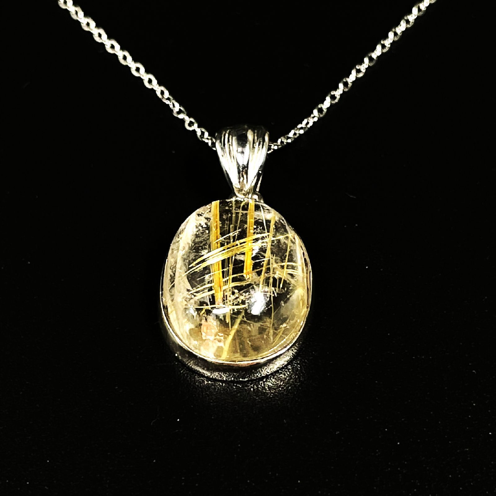 タイタンルチルゴールドルチル太陽放射ペンダントトップk18 レインボー