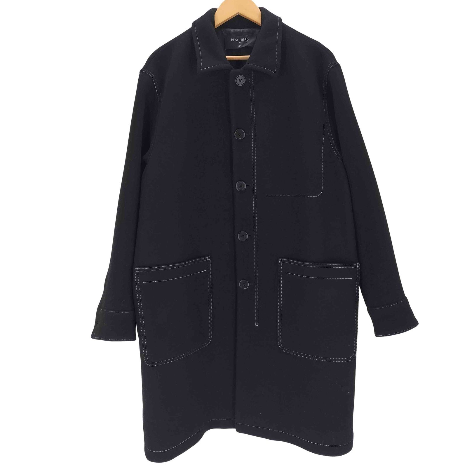 ユーズドフルギ USED古着 {{PEACEBIRD MEN }}ステッチデザイン ステンカラーコート メンズ JPN：XL 