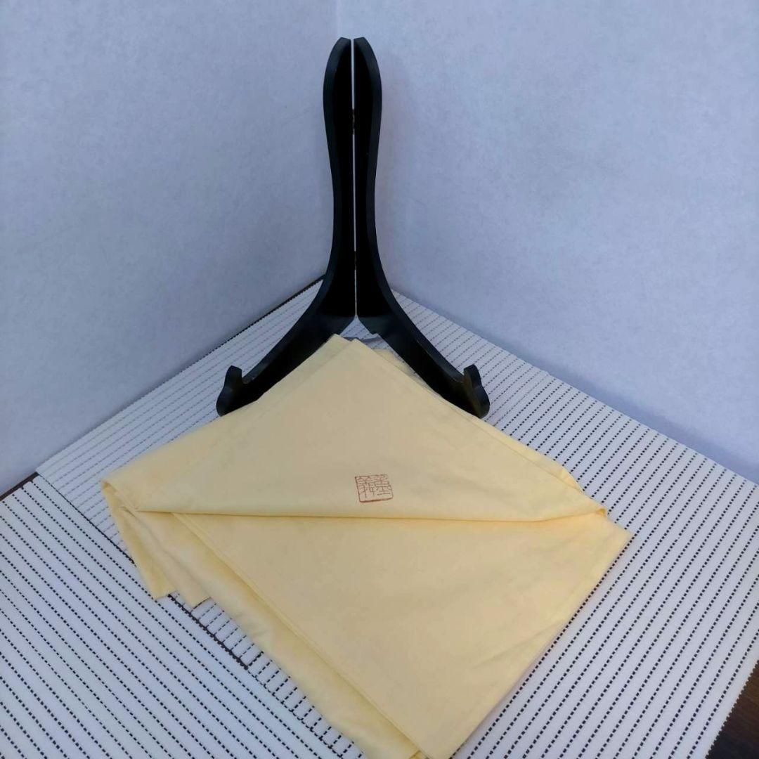 金彩小紋扇面図 山本重義 九谷焼 飾皿 七宝柄 皿立 共布 共箱 元値33万