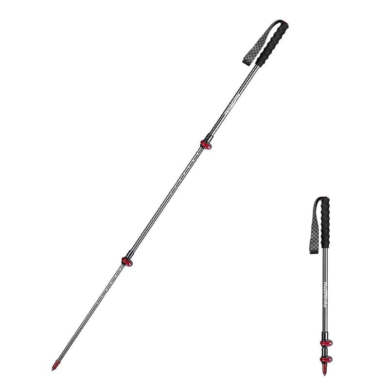 Naturehike カーボン製 3段式 超軽量 伸縮トレッキングポール 男女兼用 コンパクトで長さ調節 赤 L 1個入り 0