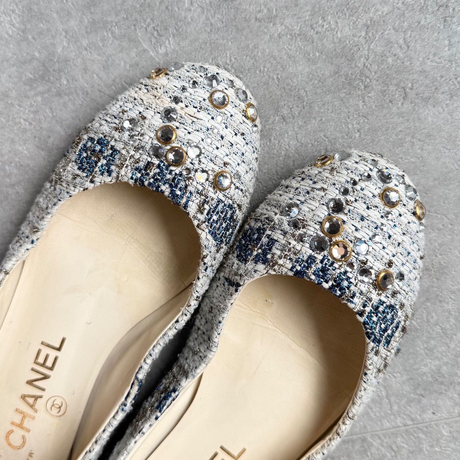 CHANEL シャネル 靴 フラットシューズ バレエシューズ ビジュー CHANEL シャネル 靴 フラットシューズ バレエシューズ ビジュー