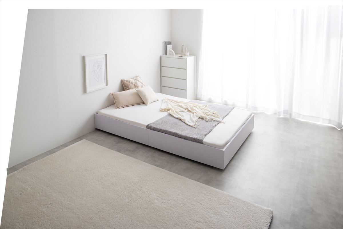 セミダブル】Slib すのこローベッド(ボンネルマットレス付き) ナチュラル