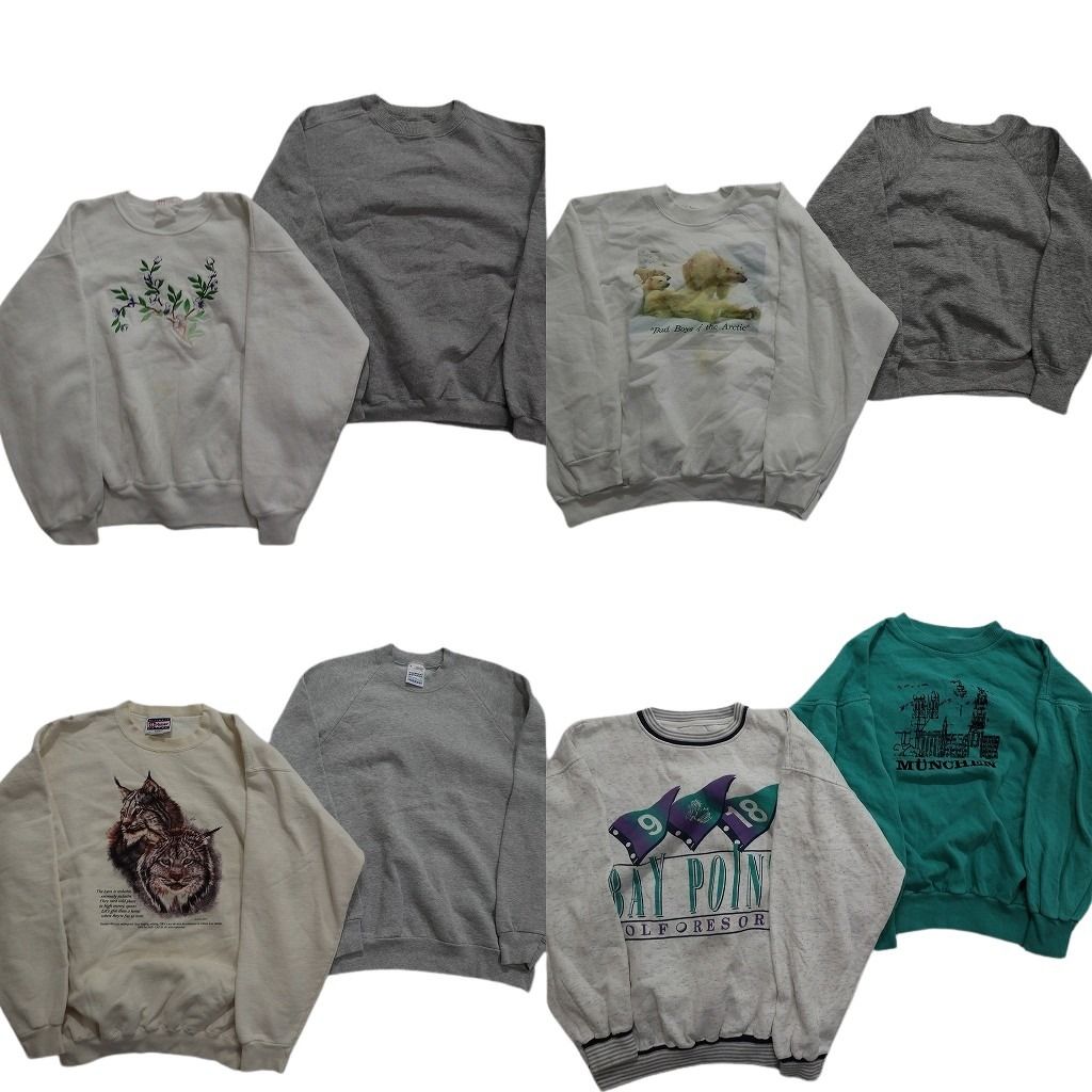 古着卸 まとめ売り オールド スウェット 8枚セット (メンズ S /M