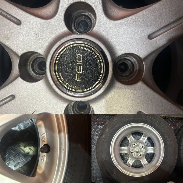 タイヤ走行短め【BS NEWNO 155/80R13】夏タイヤ【FEID 社外ホイール 13  