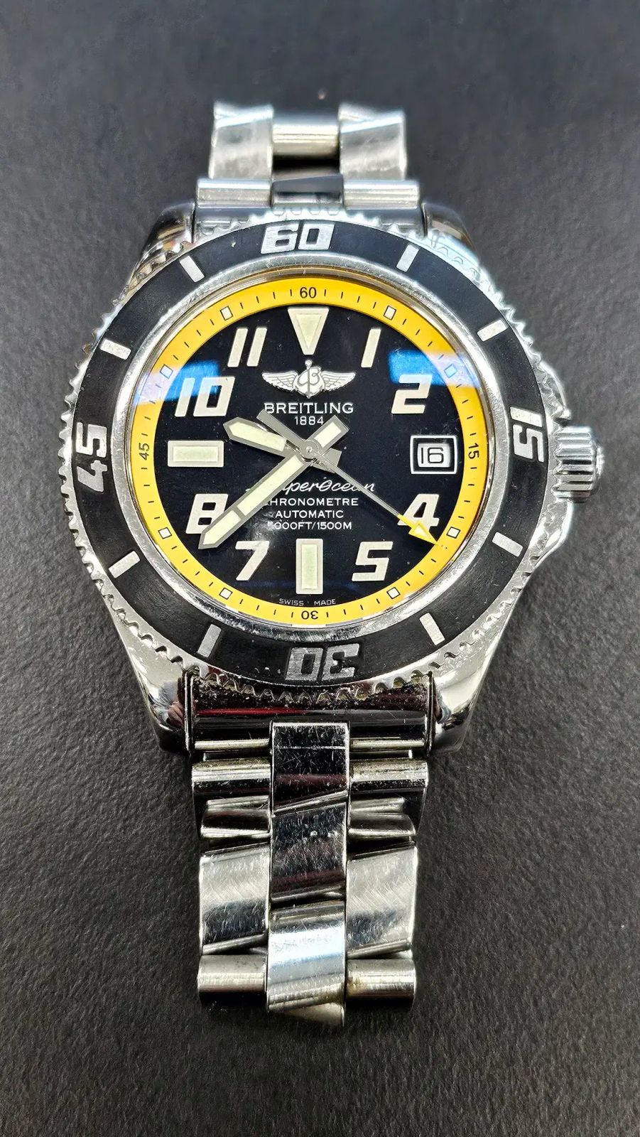 BREITLING ブライトリング A17364 スーパーオーシャン 42mm ステンレスバンド 黄色