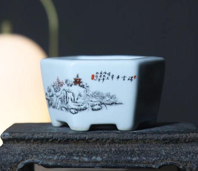 盆栽鉢 / BONSAI POT】呂宋 六角形（HEXAGON) - Handmade - 作家