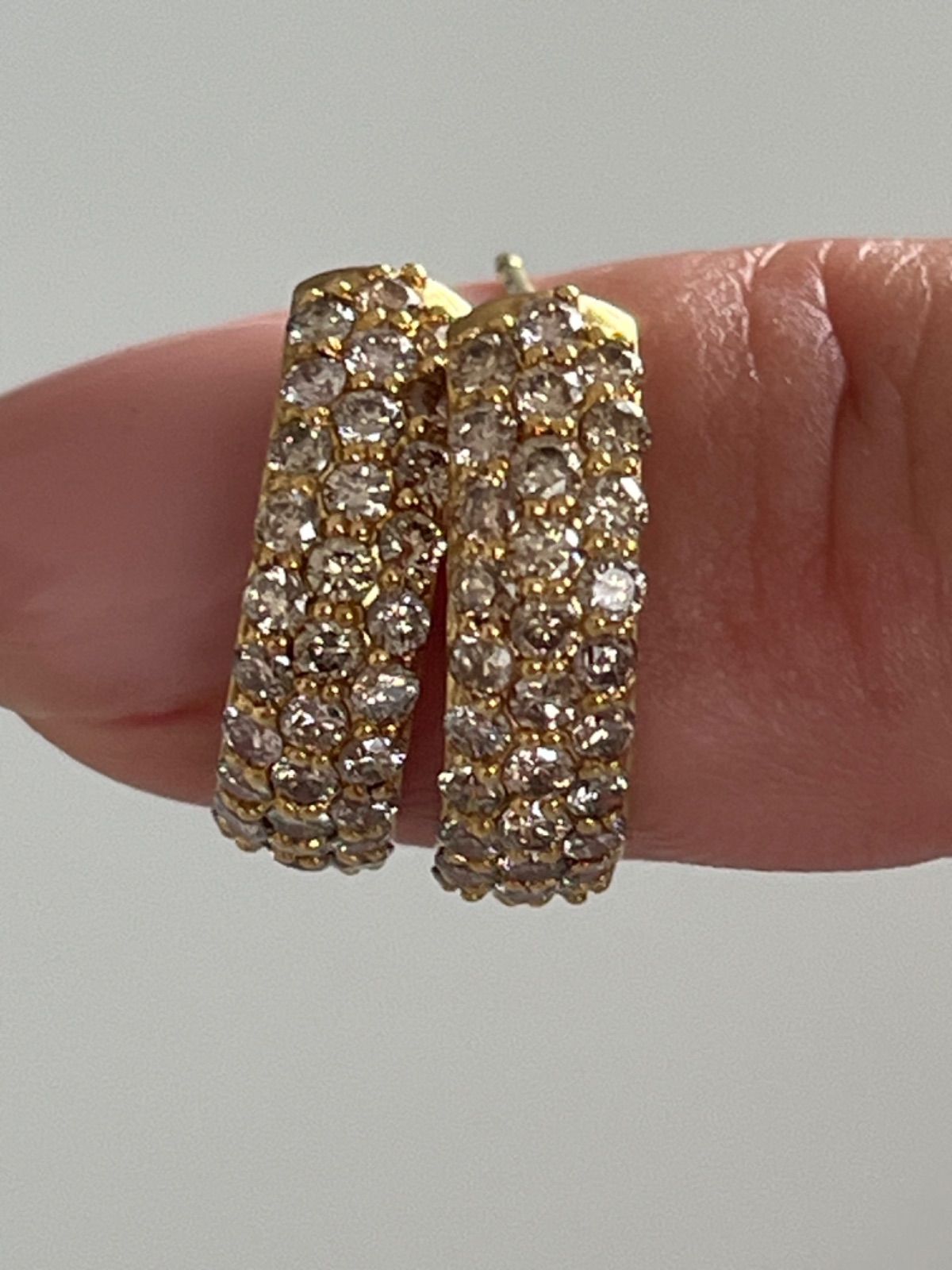k18ゴールド✨ダイヤパヴェ1.1ctピアス✨キラキラ美品❣️ - メルカリ