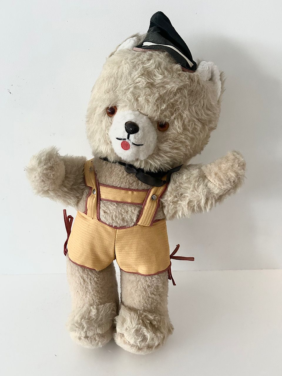 【Germany Vintage】ぬいぐるみ　ベア　サロペット 帽子 Germany Vintage】ぬいぐるみ ベア サロペット 帽子 ②