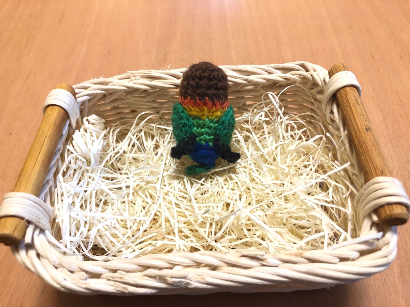 編みぐるみ♡ちっちゃ♡シリーズ ボタンインコちゃん （ルリコシ） 編みぐるみ♡ちっちゃ♡シリーズ ボタンインコちゃん （ルリコシ）