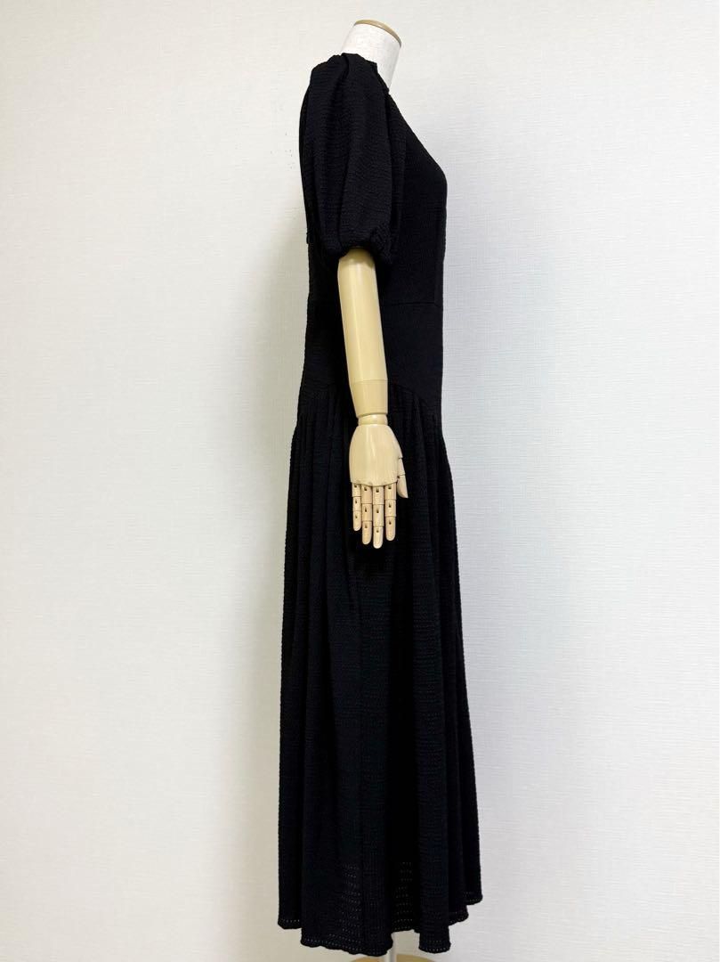 パフスリーブ ロングワンピース