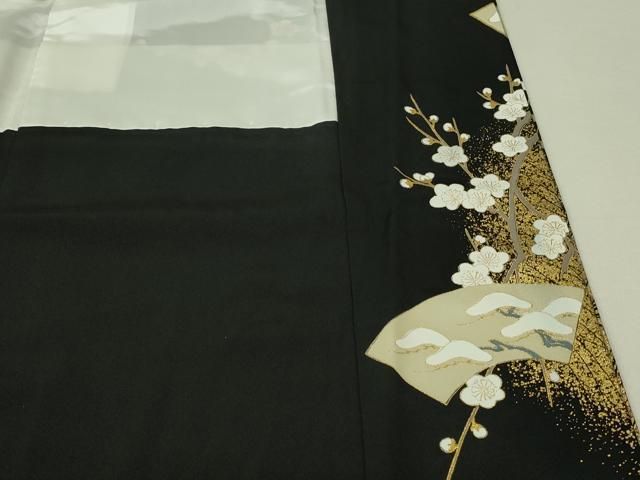 平和屋着物□豪華黒留袖 作家物 駒刺繍 地紙吉祥花文 金銀彩