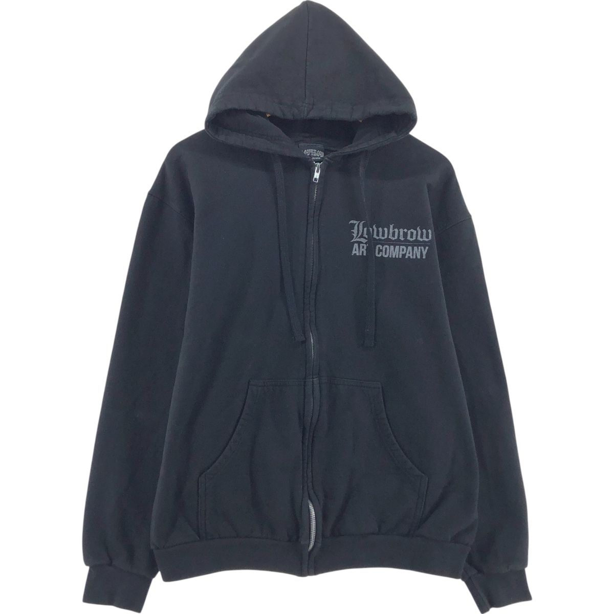 古着 LOW BROW バックプリント スウェットフルジップパーカー メンズL相当/eaa511287
