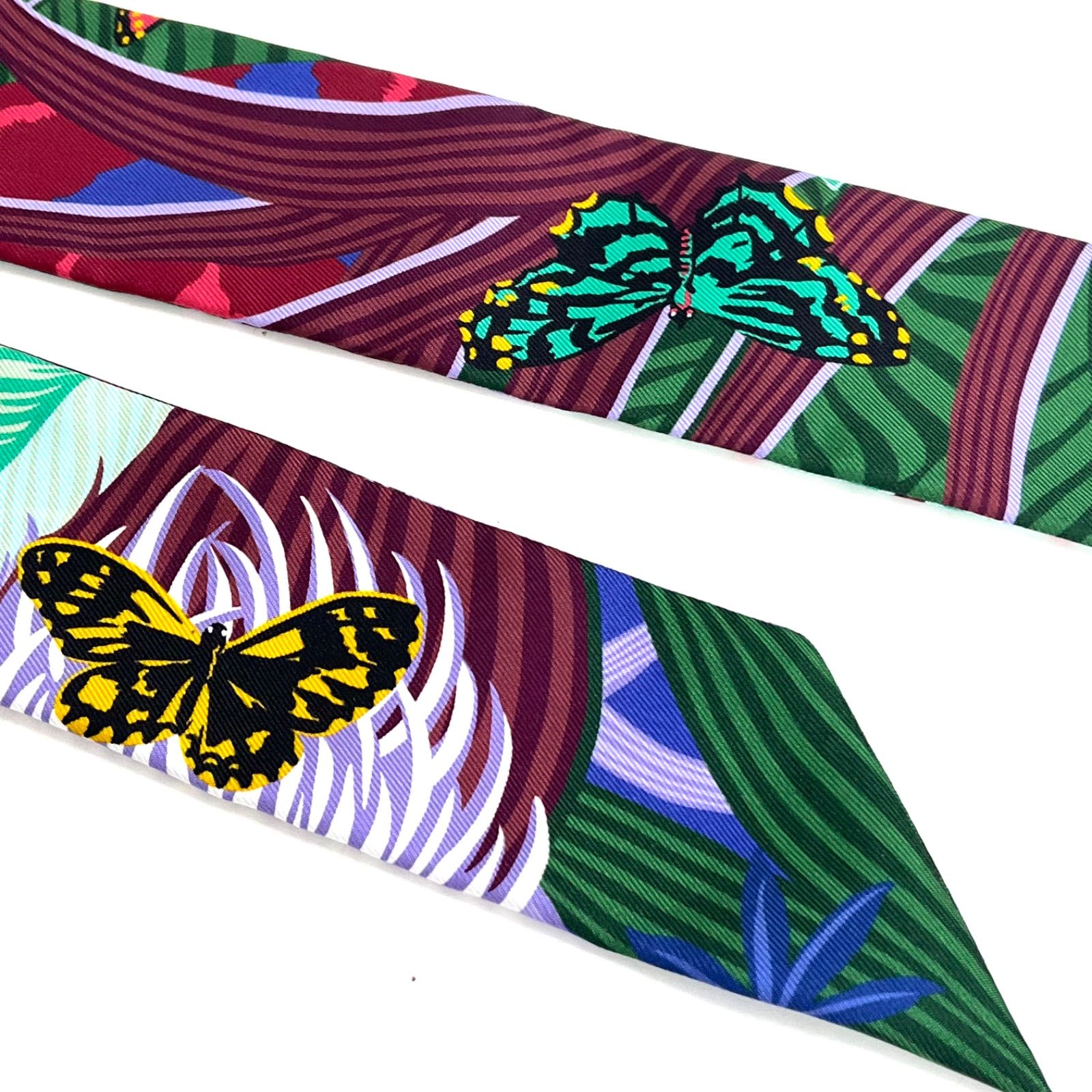 エルメス ツイリー ☆2本セット☆ ジャガーケツァール ヒョウ 蝶々