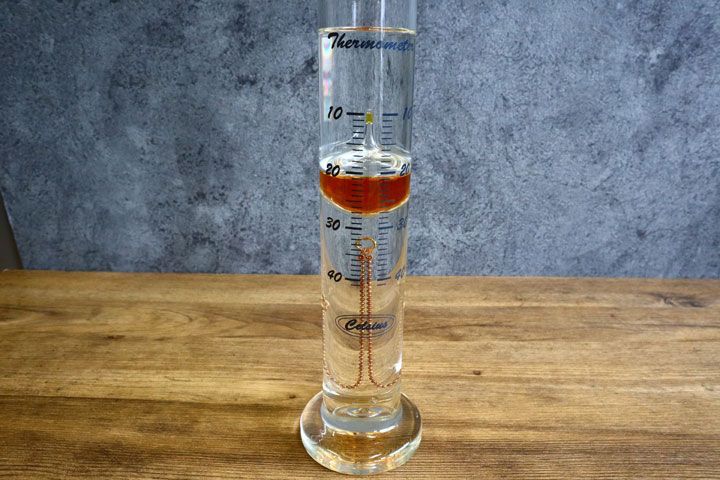 ドイツ製 ガリレオ温度計 28cm ゴールドチェーン・タグ メラーサーモ