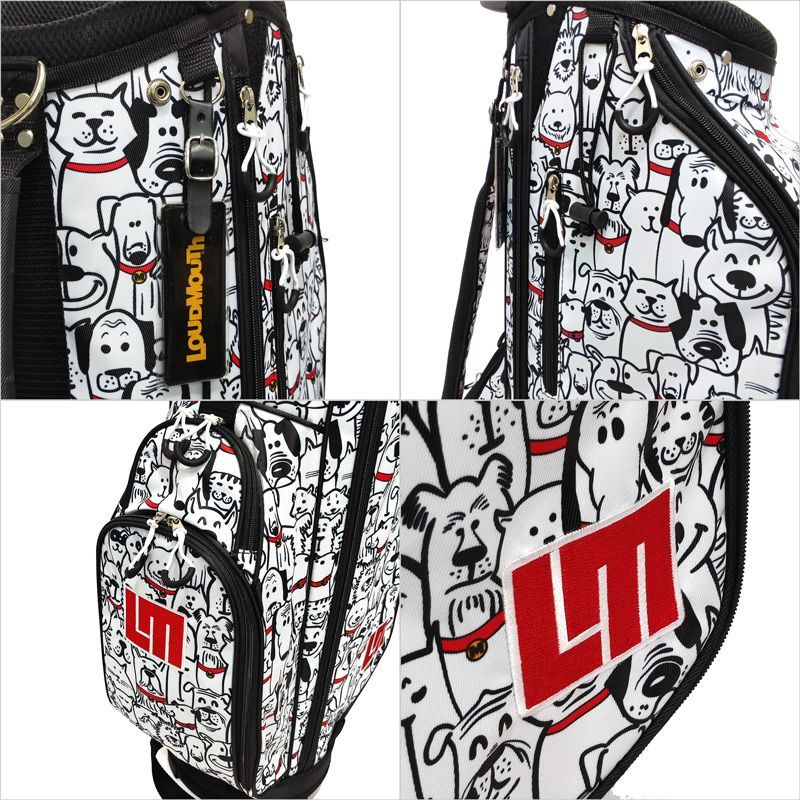 LOUDMOUTH ラウドマウス 犬柄のマッツレッドカラーズMサイズ カラー選択可】Loudmouth ラウドマウス 8.25型 キャディバッグ