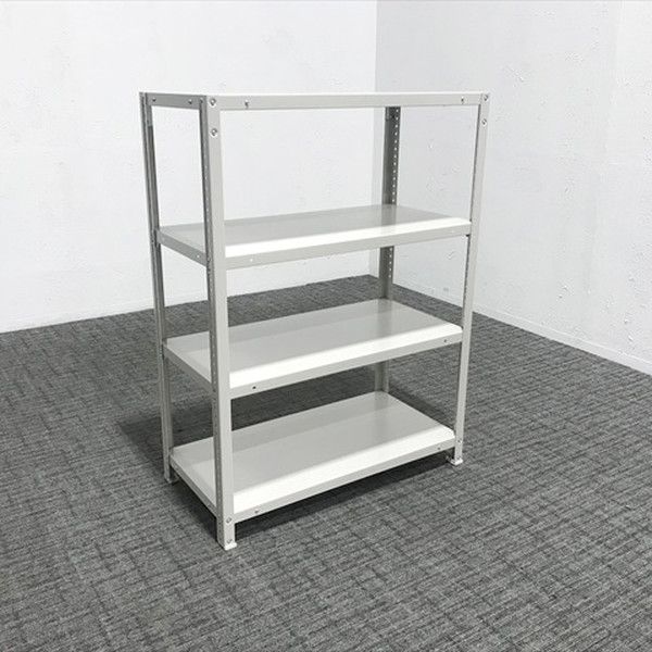 スチールラック セミボルトレス 天地4段 W890 ライトグレー