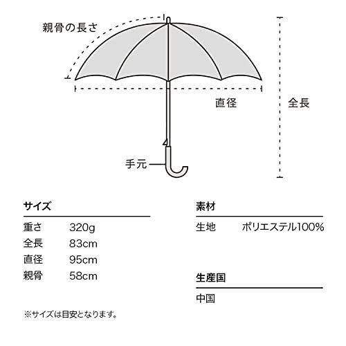【色: ネイビー】202Wpc. 雨傘 フェミニンフリル ネイビー 58cm 晴