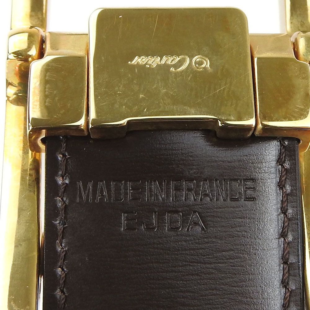 中古】 カルティエ ベルト タンク L5000065 レザー ブラック ゴールド  