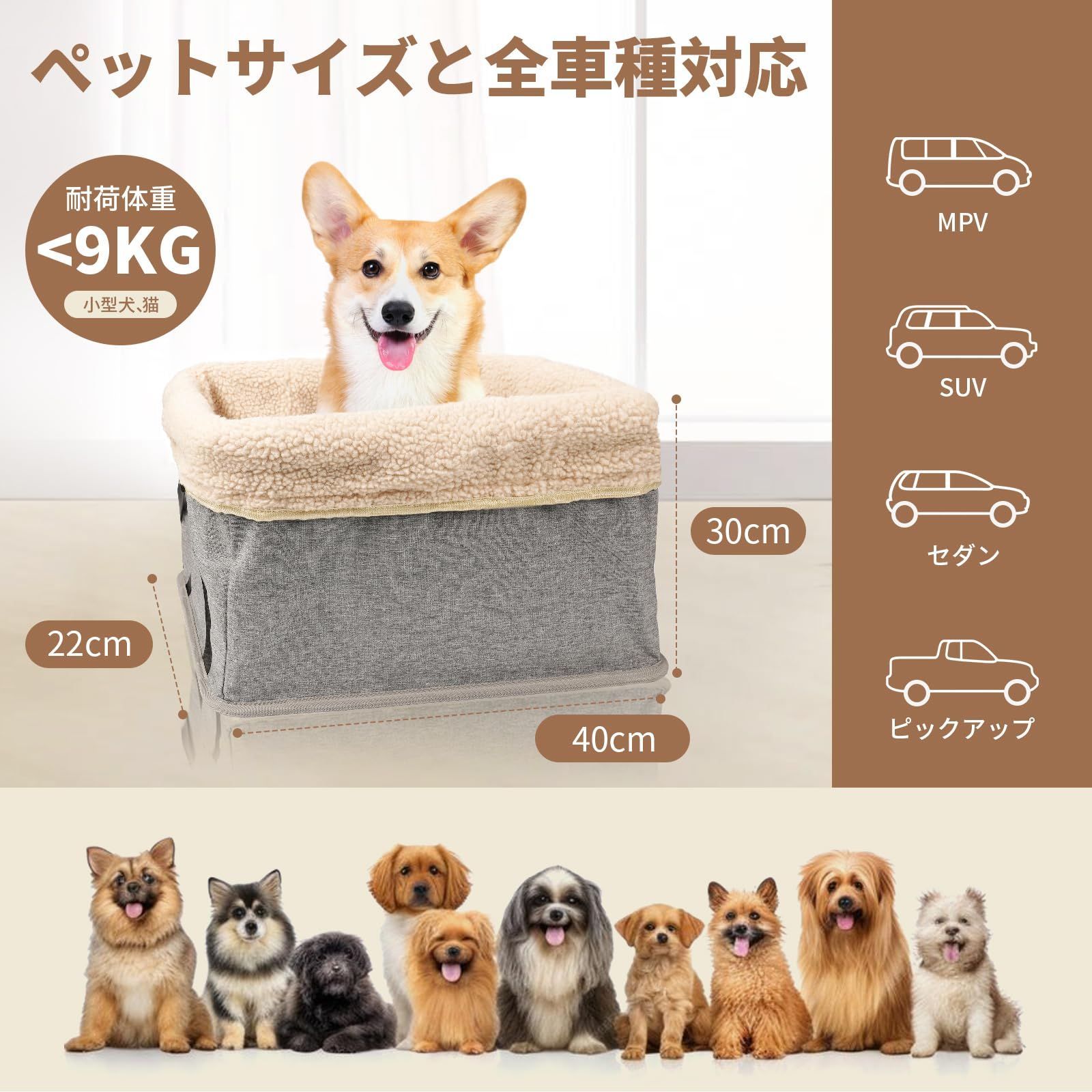 新品 MOHOPE ペットドライブボックス犬 車 ドライブボックス 助手席 犬