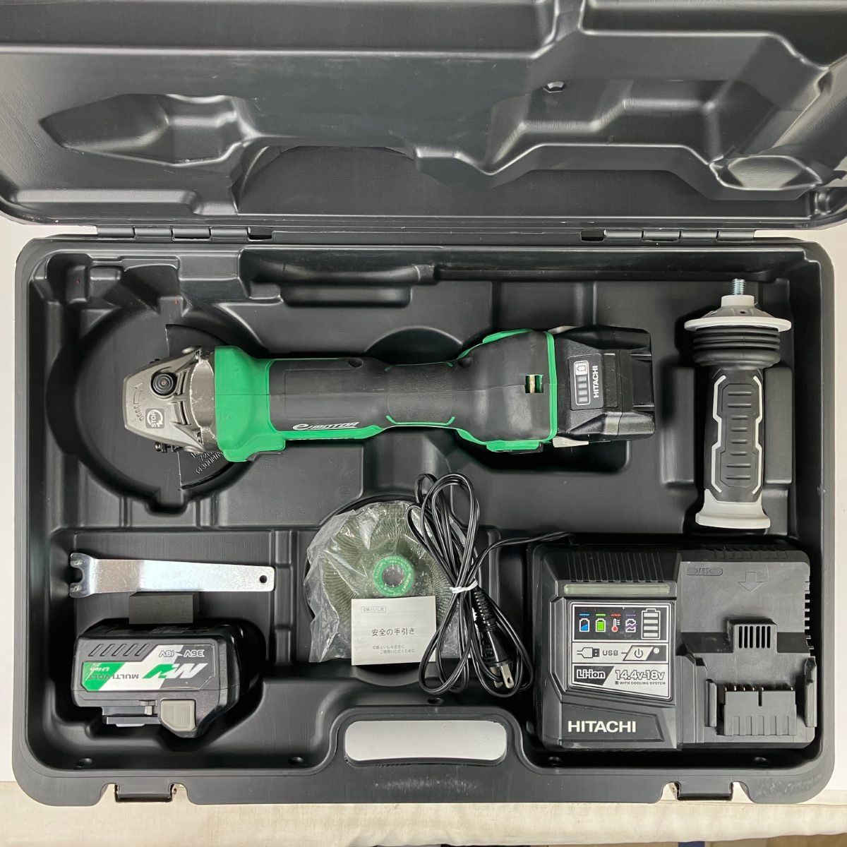 ЗЗHiKOKI ハイコーキ 36v 100mm 充電式ディスクグラインダ バッテリーx2 充電器 ケース付 G3610DA