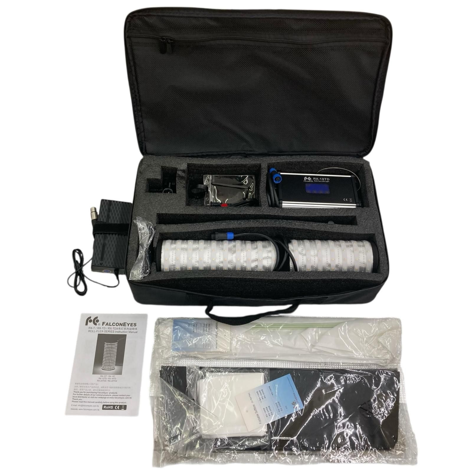 186000 Falconeyes ファルコンアイズ LEDライト 照明ライト RX-18TD アウトドア撮影 定常光 撮影ビデオライト タッチ式調整 ACアダプター付き 映画制作