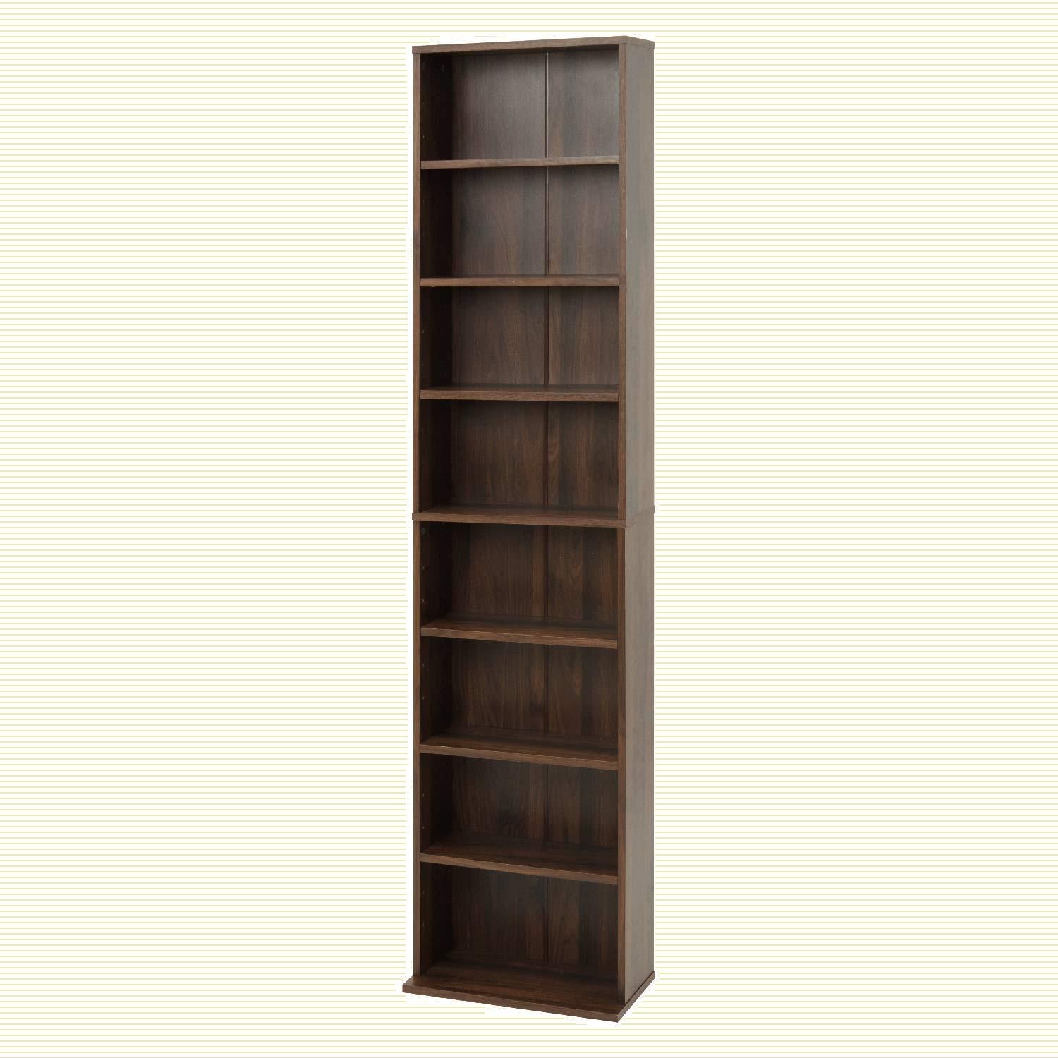 在庫セール 幅45cm ブラウン 書庫 書架 文庫本 ラック コミック たっぷり入る8段収納 RCC-1176BR 大容量 収納 本 ブックシェルフ 本棚 萩原