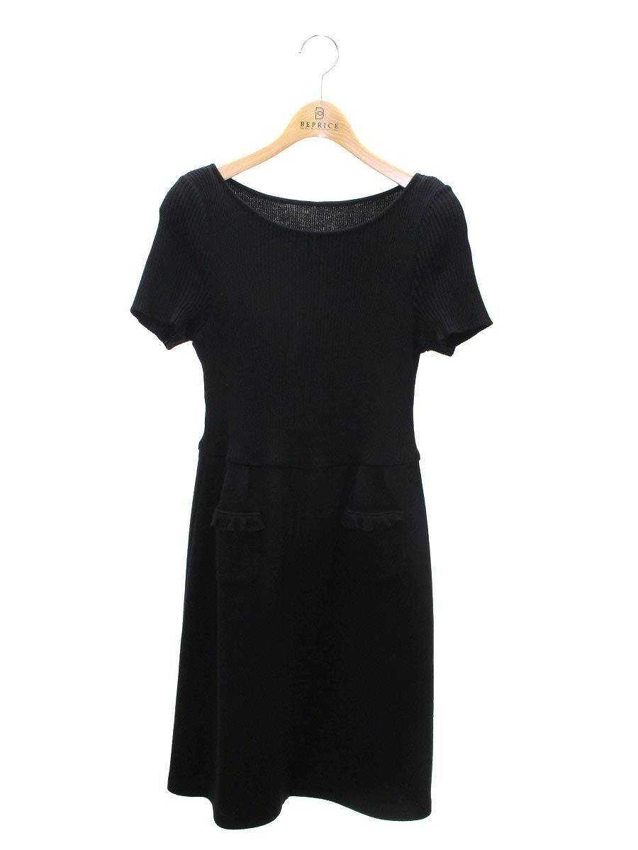 フォクシーブティック Knit Dress 34576 ワンピース 40 ブラック