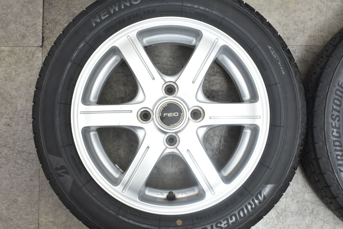 軽自動車サイズ FEID 14in 4.5J 45 PCD100 ブリヂストン ニューノ 155 65R14 N-BOX デイズ ワゴンR アルト タント ムーヴ デリカミニ