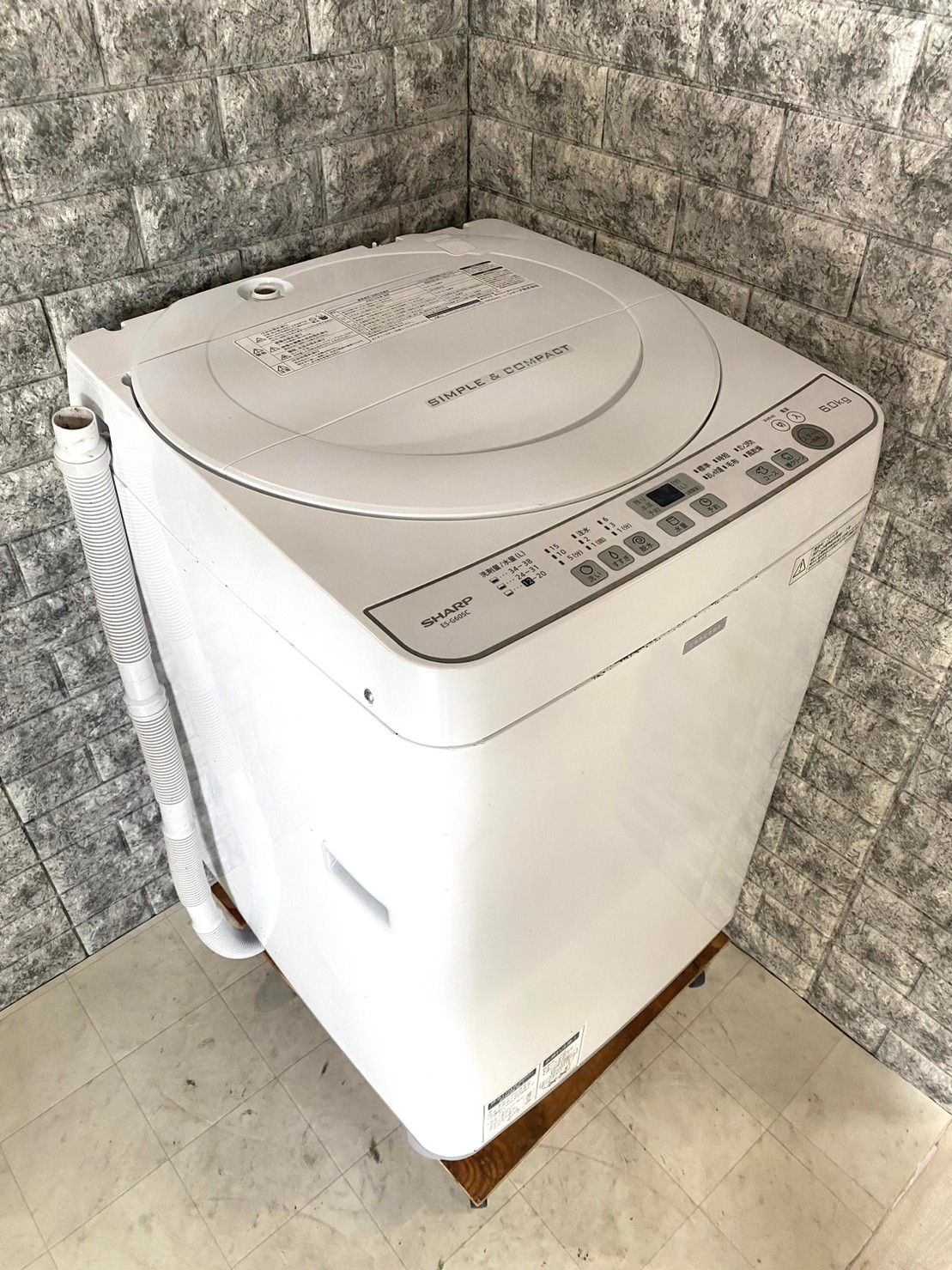 ☆ 激安！！ SHARP 全自動洗濯機 6.0kg 2017年製 ＥＳ-Ｇ60ＳＣ-Ｗ ...