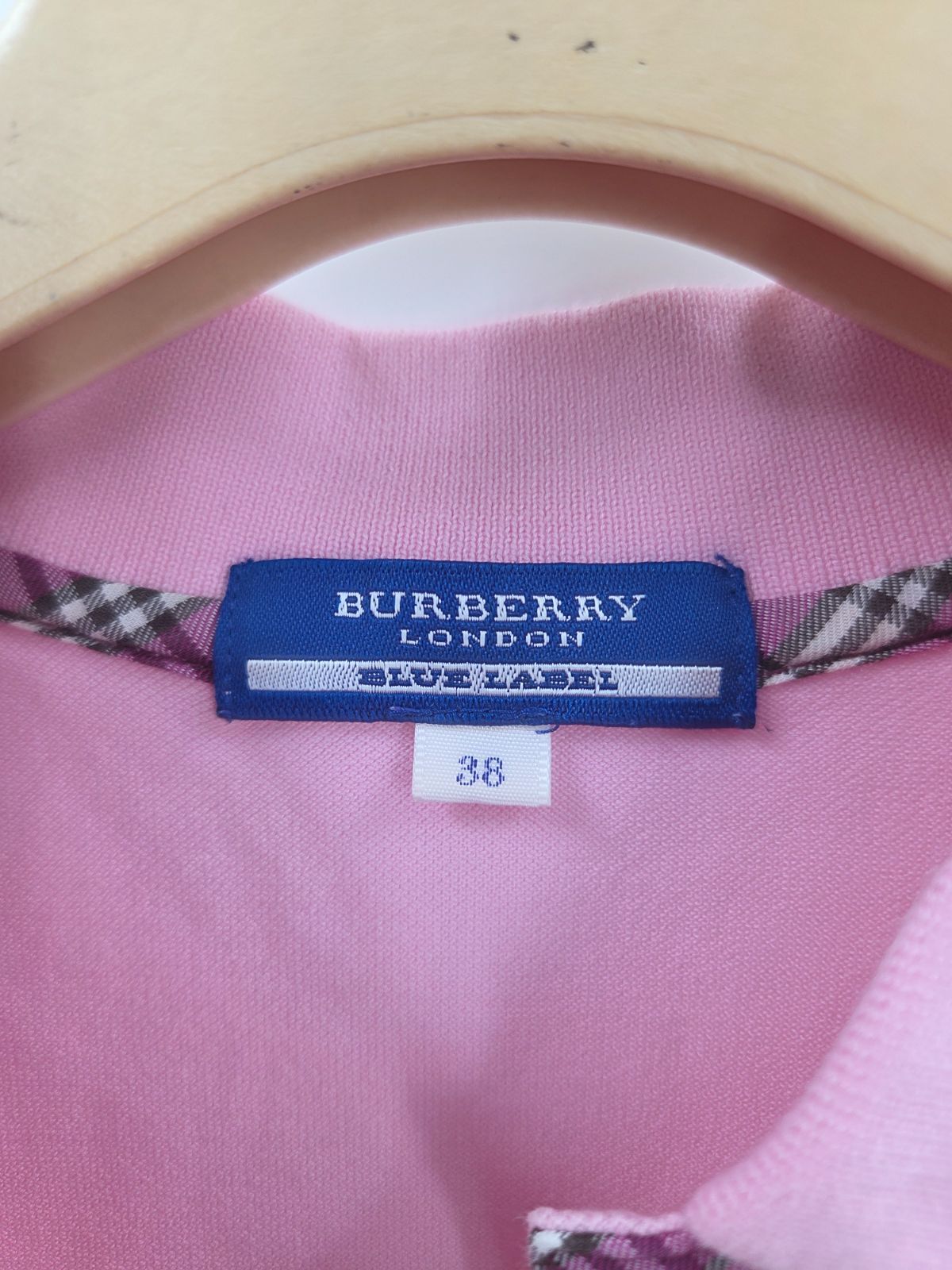 バーバリーブルーレーベル♡ポロシャツ　半袖　チェック　ホースマーク　38 BURBERRY ブルーレーベル 半袖ポロシャツ 38｜Yahoo!フリマ（旧