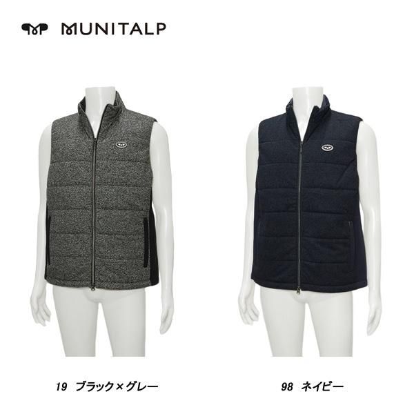 ムニタルプ MUNITALP メンズ 秋冬 防風 柄 ジップアップ 中わたベスト 004-41170