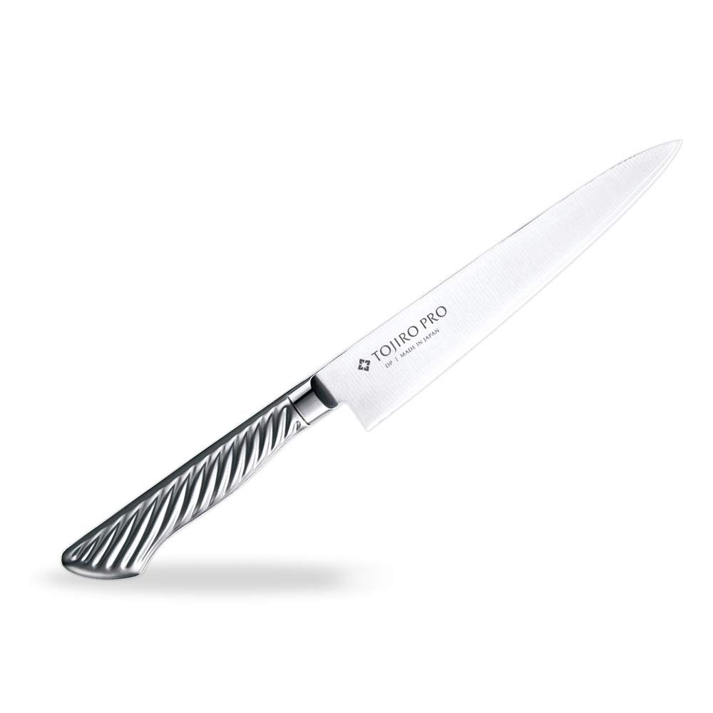 藤次郎 ペティナイフ 150mm 日本製 コバルト合金鋼 両刃 果物や野菜の皮を剝いたり飾り切りに最適 肉や魚の調理にも使える万能包丁 柄は握りやすいトルネード模様 オールステンレス TOJIRO PRO DPコバルト [ペティナイフ] [刃渡り:150mm]