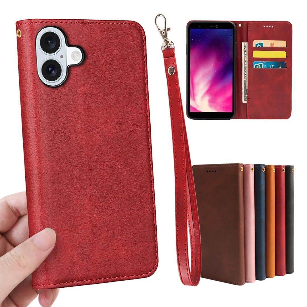 新着商品 左手用 GoKIGIoD case 財布型 いphone16 内蔵マグネット iphone16ケース アイフォン16ケース 弱磁 左利き用 カバー スタンド アイフォン16 右開き カード収納 手帳 16 ストラップホール 16 アイホン カー