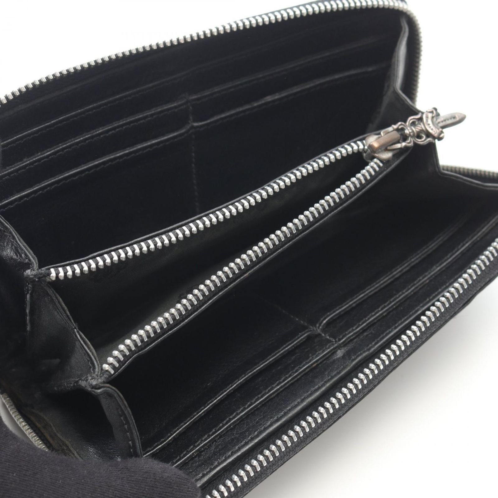クロムハーツ CHROME HEARTS ラウンド長財布 3セメタリークロスパッチ