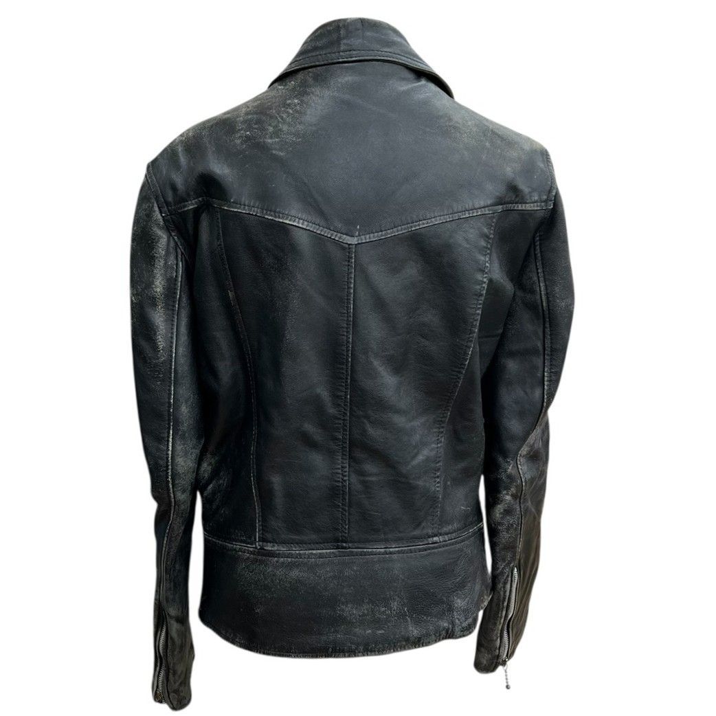uk vintage 旧タグ666 レザーシングルライダースジャケット 古着 希少】666 ヴィンテージ ライダースジャケット 36 初期タグ 旧タグ