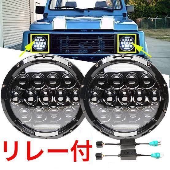 LEDヘッドライト SJ30 JA11 ジムニー 専用キャンバス付７インチLED スズキ イカリング JA12 JEEP 自動車 リレー付き 社外品  汎用品 - メルカリ