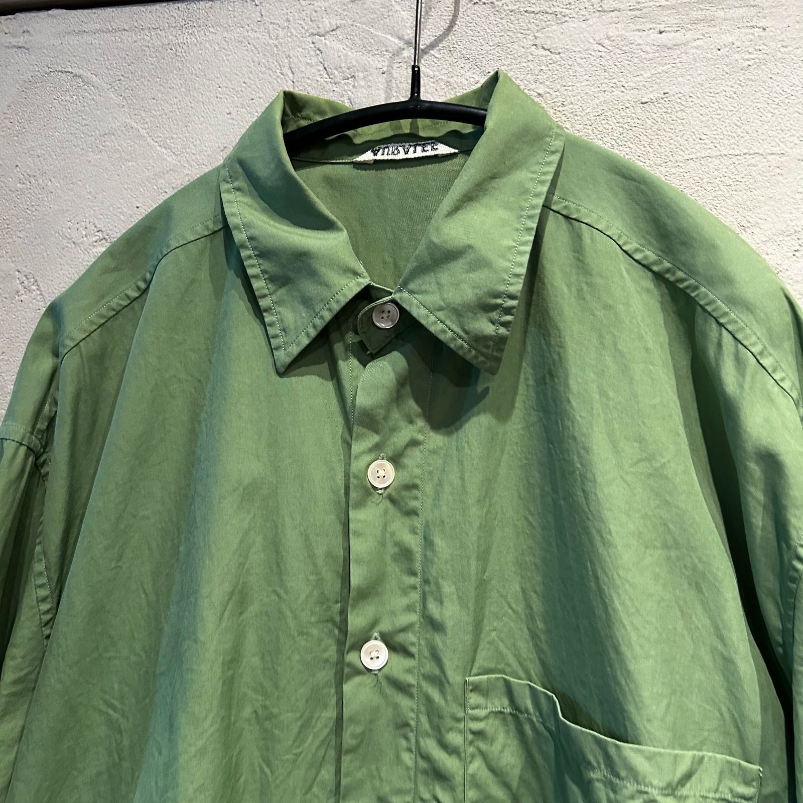 AURALEE オーラリー WASHED FINX TWILL BIG HALF SLEEVED SHIRT