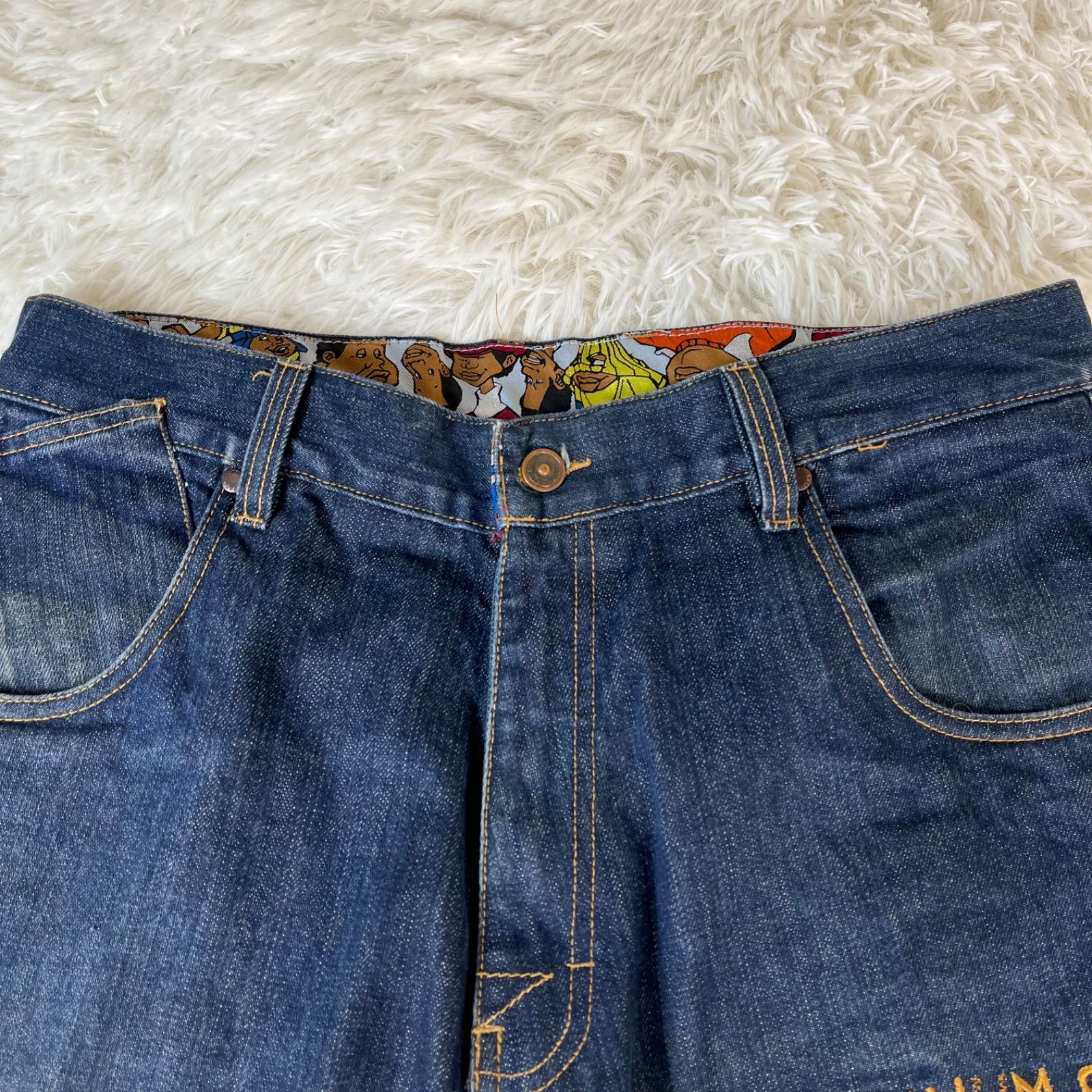 PLATINUM FUBU デニム ハーフパンツ 刺繍ロゴ 37980 - メルカリ