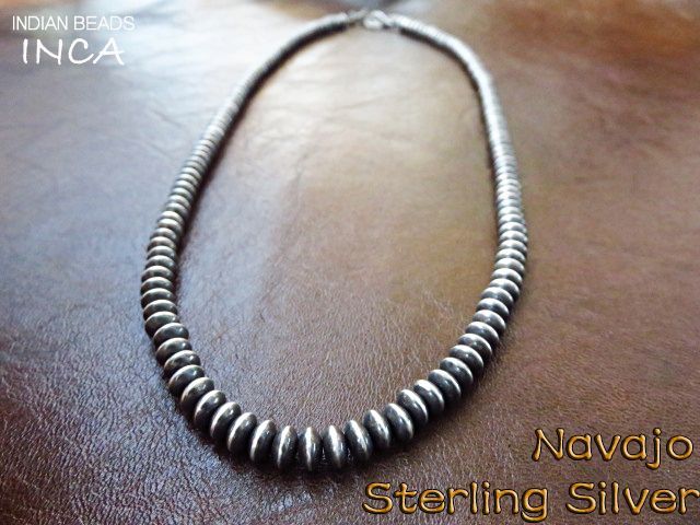 ナバホ ビーズネックレス ハンドメイド シルバー925 インディアンジュエリー INCA