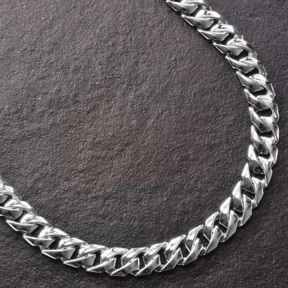 喜平 ネックレス プラチナ メンズ 50cm 蛇柄 無地 リバーシブル Pt900