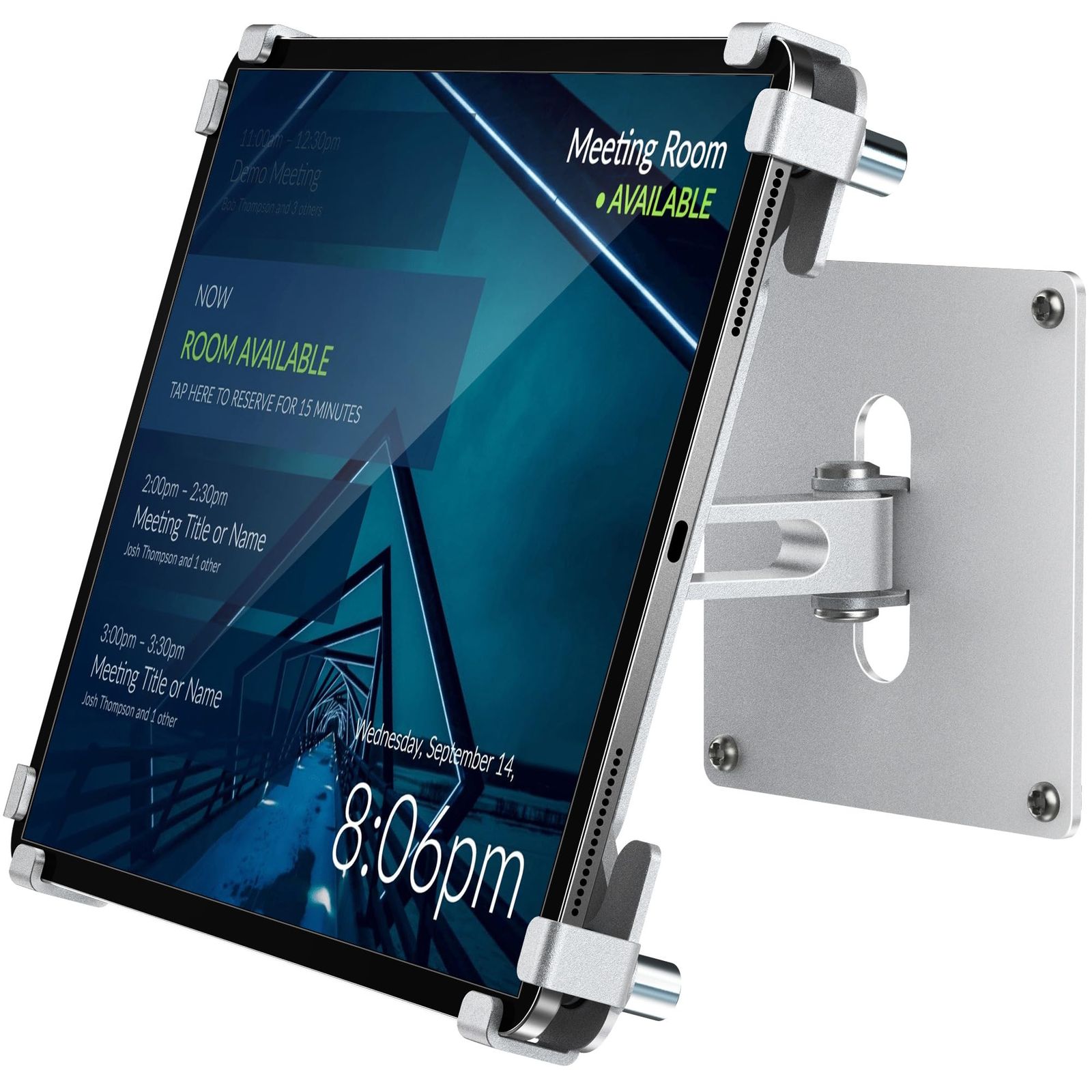 AboveTEK 盗難防止 壁掛けタブレットスタンド - 9.7インチ～13インチタブレット対応 iPad Pro|Air|Mini Galaxy Tabなど - セキュリティロック＆キー付き - シルバー TH-133S