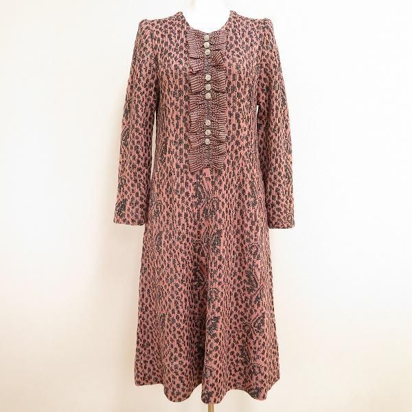 美品 サイトウトヨコ 斉藤都世子 ラメ ニット ワンピース ピンク