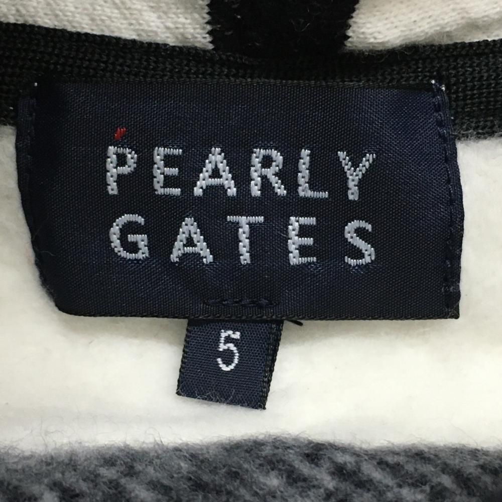 パーリーゲイツ ジップパーカー ネイビー×白 ボーダー 裏起毛