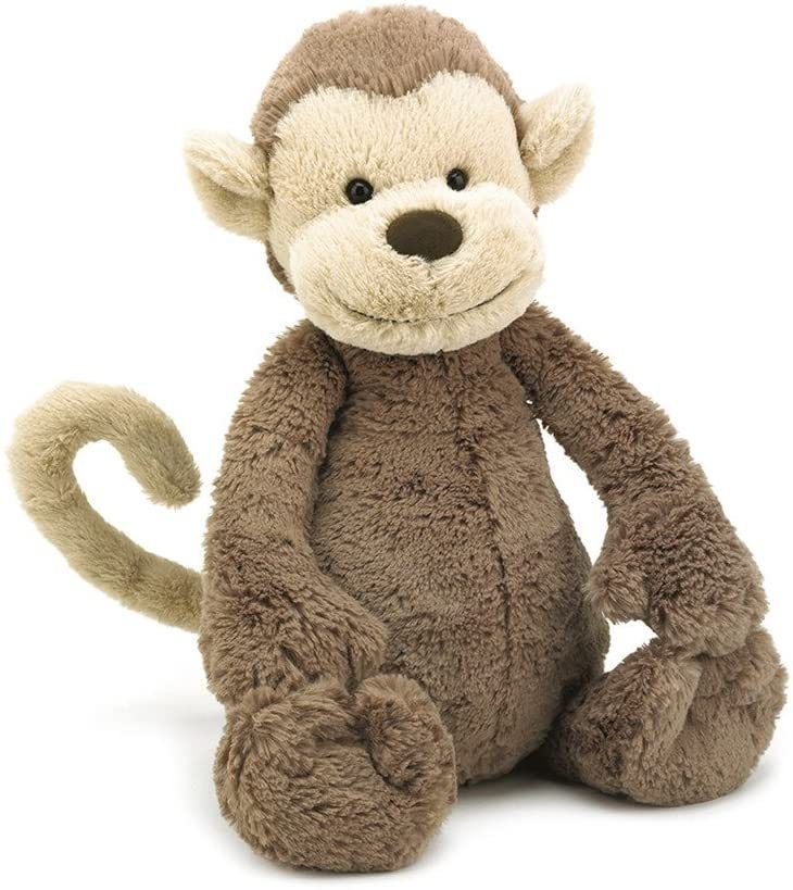 【 正規品 】Jellycat (ジェリーキャット) バシュフル モンキー M ぬいぐるみ サル さる 座高20cm ブラウン Bashful Monkey Medium BAS3MK 出産祝い プレゼント