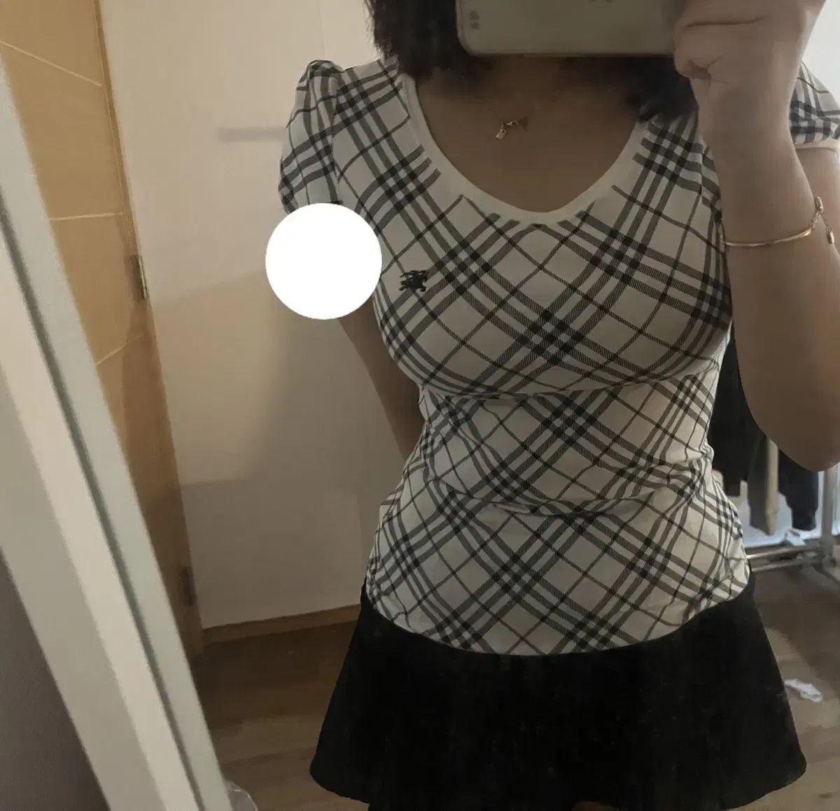 BURBERRY バーバリー 必須アイテム チェックノバ 白 タイト Tシャツ