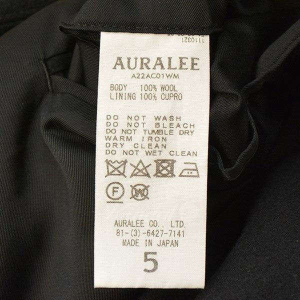 AURALEE　オーラリー　DOUBLE CLOTH SUPER FINE MELTON CHESTERFIELD COAT　メルトンロングコート　A22AC01WM　8054000125333