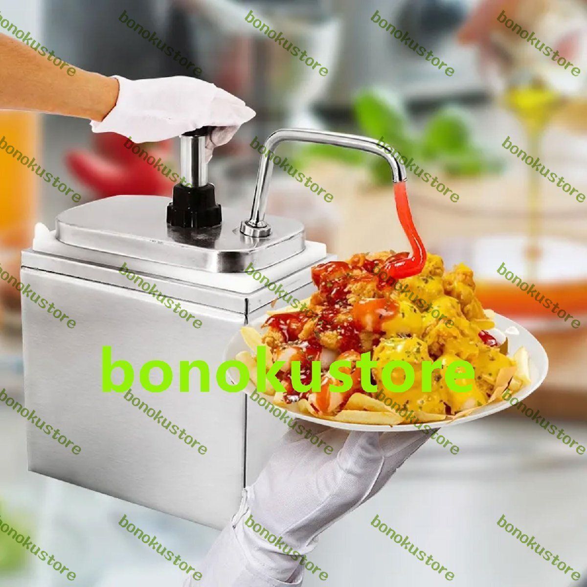 業務用ソースポンプ 2Lx4 デスクトップ取り外し なステンレス鋼調味料ディスペンサー 15cc 出口付き クイックリバウンド-標準定量